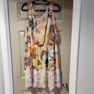 Orange and Yellow Mini Sundress for Wedding Guest Or Any Warm Weather Gathering